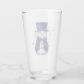 Niedlich Blue Snowman Weihnachten Glas (Rückseite)