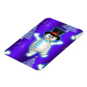 Niedlich Blue Snowman Weihnachten Magnet (Linke Seite)