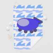 Niedlich Blue Spaceship Waveworld Clouds Golf Hand Golfhandtuch (Insitu)