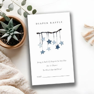 Niedlich Blue Star Mobile Diaper Raffle Baby Dusch Begleitkarte