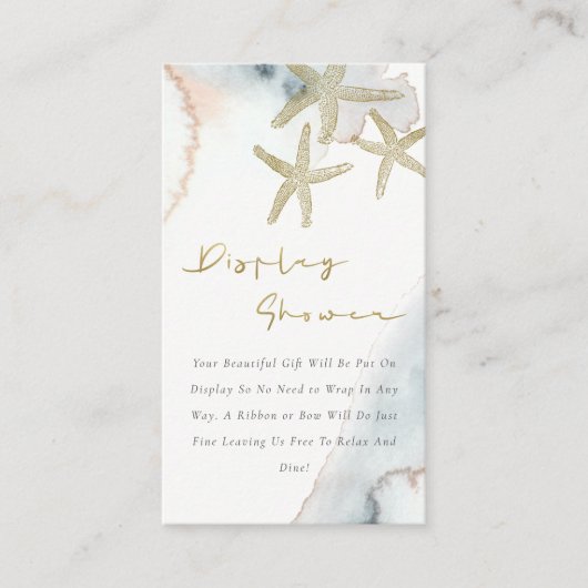 Niedlich Blue Starfish Duschdusche Baby Dusche Begleitkarte (Vorderseite)