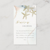 Niedlich Blue Starfish Duschdusche Baby Dusche Begleitkarte (Vorderseite)