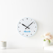 Niedlich Blue Stars Individuelle Name Boys Room Ki Runde Wanduhr (Zuhause)