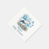 Niedlich Blue Stork Boy Babydusche Napkins Serviette (Ecke)