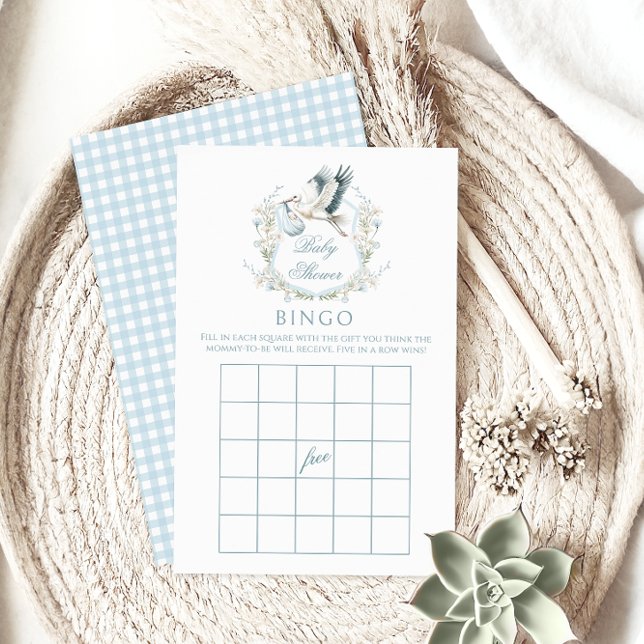 Niedlich Blue Stork Delivery Baby Showgame Bingo (Von Creator hochgeladen)