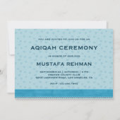 Niedlich Blue Stroller Baby Boy Aqiqah Einladung (Rückseite)