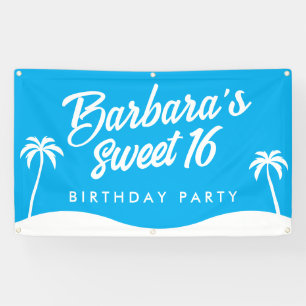 Niedlich Blue Summer Beach Party Sweet 16 Banner