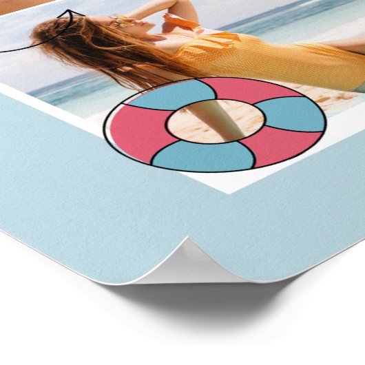 Niedlich Blue Summer Multiple Foto Collage Poster (Ecke)