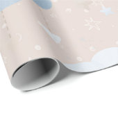 Niedlich Blue Taupe Wolken Balloons Stars Boy Gift Geschenkpapier (Rolleneckpunkt)