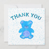 Niedlich Blue Teddy Bear Custom Dankeskarte (Vorderseite)