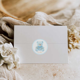Niedlich Blue Teddy Bear Vielen Dank Runder Aufkleber