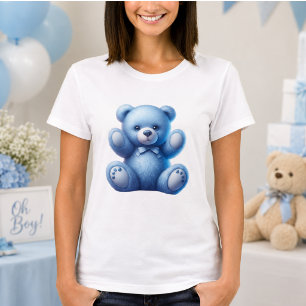 Niedlich Blue Teddy Bear Vintag Baby Boy Dusche T-Shirt