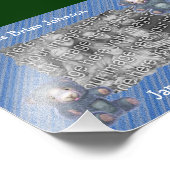 Niedlich Blue Teddy Bears Frame New Baby Fotodruck (Ecke)