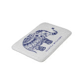 Niedlich Blue Tones Floral Elephant Badematte (Schrägansicht)