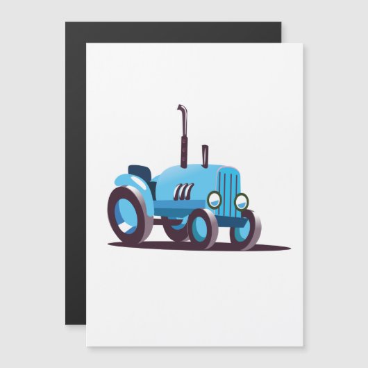 Niedlich-Blue-Traktor Magnetkarte (Vorne/Hinten)