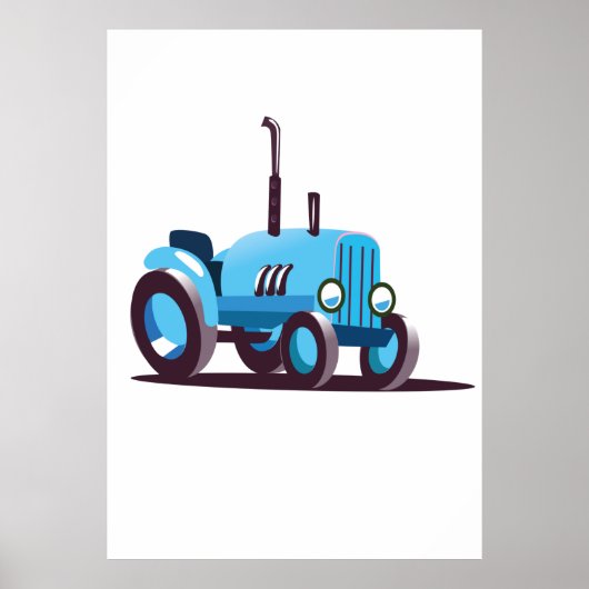 Niedlich-Blue-Traktor Poster (Vorne)