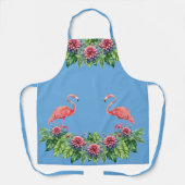 Niedlich Blue Tropical Pink Flamingo Schürze (Vorderseite)