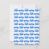 Niedlich Blue Truck & Trailer BABY SHOWER Custom Dankeskarte (Rückseite)