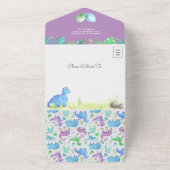 Niedlich Blue und Lila Dinosaur Navy Baby Dusche All In One Einladung (Außenbereich)