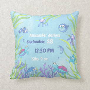 Niedlich Blue Under Sea Baby Boy Kinderzimmer Kissen