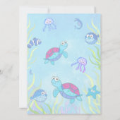 Niedlich Blue Under Sea Boy Baby Shower Einladung (Rückseite)
