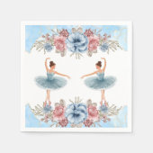 Niedlich Blue Watercolor Blumenblume Ballerina Bab Serviette (Vorderseite)