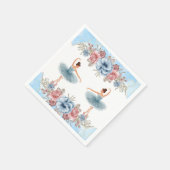 Niedlich Blue Watercolor Blumenblume Ballerina Bab Serviette (Ecke)