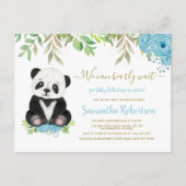 Niedlich Blue Watercolor Boy kann schon lange auf Einladungspostkarte (Vorderseite)