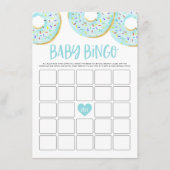 Niedlich Blue Watercolor Donuts Babydusche Bingo Begleitkarte (Vorderseite)