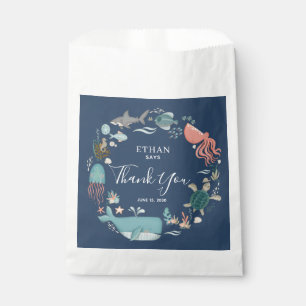 Niedlich Blue Watercolor Ocean Baby Boy 1. Vielen Geschenktütchen