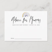 Niedlich Blue Watercolor Rainbow Baby Dusche Hinweiskarte (Vorderseite)