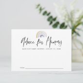 Niedlich Blue Watercolor Rainbow Baby Dusche Hinweiskarte (Stehend Vorderseite)