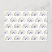 Niedlich Blue Watercolor Rainbow Baby Dusche Hinweiskarte (Rückseite)