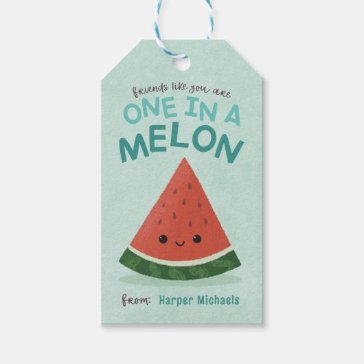 Niedlich Blue Watermeline Schule Geschenkanhänger (Vorderseite)