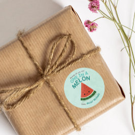 Niedlich Blue Watermeline Schule Runder Aufkleber