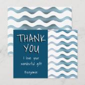 Niedlich Blue Wave Boy Vielen Dank zum Geburtstag Postkarte (Vorne/Hinten)