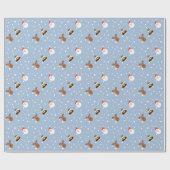Niedlich Blue Weihnachten Pudding-Geschenk Geschenkpapier (Flach)