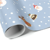 Niedlich Blue Weihnachten Pudding-Geschenk Geschenkpapier (Rolleneckpunkt)