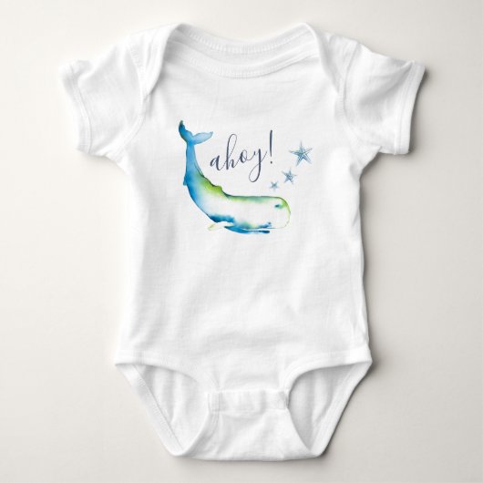 Niedlich Blue Whale Beach Boy Baby Strampler (Vorderseite)