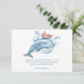 Niedlich Blue Whale Vielen Dank Karte (Stehend Vorderseite)