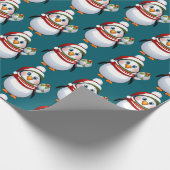 Niedlich Blue White Christmas Pinguin Pattern Geschenkpapier (Ecke)