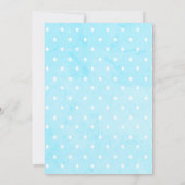 Niedlich Blue White Stork Baby Dusche Einladung (Rückseite)