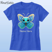 Niedlich Blue Wildlife Butterfly Kid's Cartoon Gra T-Shirt