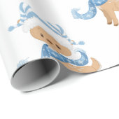 Niedlich Blue Winter Rentier Kinder Weihnachten Geschenkpapier (Rolleneckpunkt)