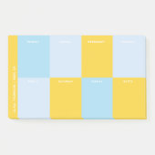 Niedlich-Blue-Yellow-School-Wochenplaner Post-it Klebezettel (Vorderseite)