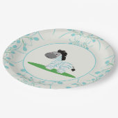 Niedlich Blue Zebra Baby Dusche Party Teller (Schrägansicht)