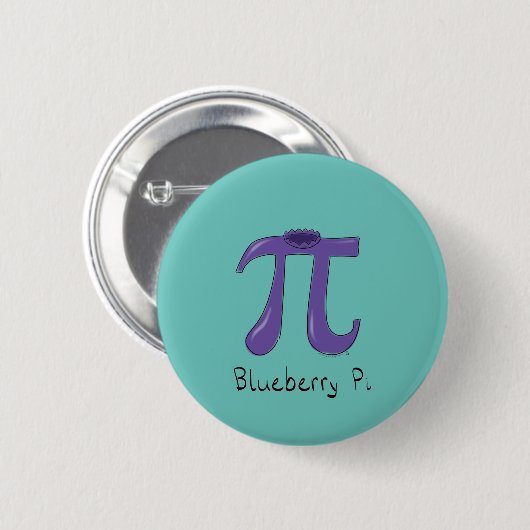 Niedlich Blueberry Pi Symbol Mathematiker Lehrer Button (Vorne & Hinten)