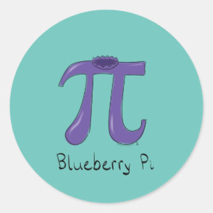 Niedlich Blueberry Pi Symbol Mathematiker Lehrer Runder Aufkleber