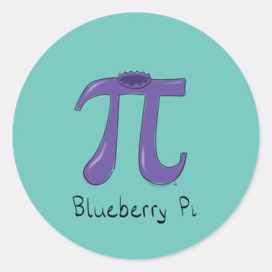 Niedlich Blueberry Pi Symbol Mathematiker Lehrer Runder Aufkleber (Vorderseite)