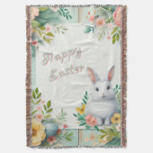 Niedlich, blumenfreudig Osterhase Decke (Vorderseite Vertikal)